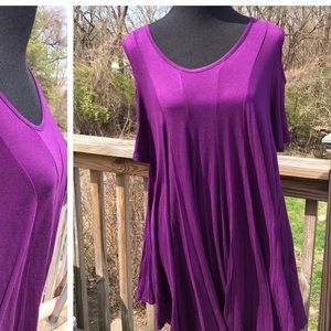Bright Purple, Emerald 3X Tunic Top NWOT